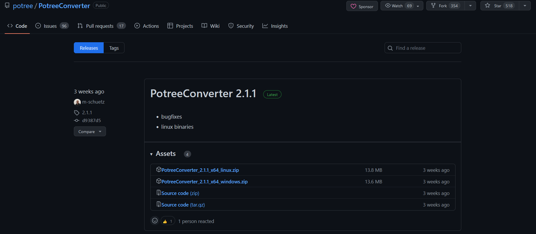 Potree Converter Release installer page